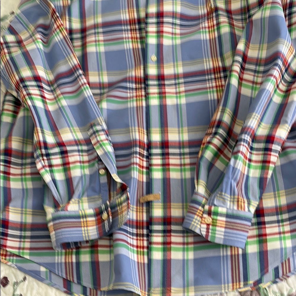 Ralph Lauren Blue and Red Casual Button Down Shirt - Picture 6 of 6